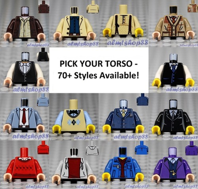 #ad #ad LEGO Torsos CITY Male PICK YOUR STYLE Minifigure Body Parts Vest Town B $2.49