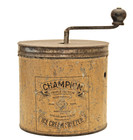 ANTIQUE TIN CHAMPION TRIPLE ACTION ICE CREAM FREEZER HAND CRANK ICE CREAM MAKER