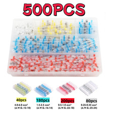 500PCS Solder Stick Waterproof Seal Sleeve Heat Shrink Butt Wire Connectors US