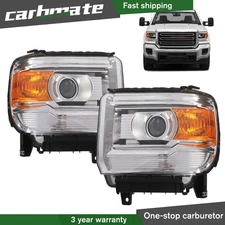 For 2014 2015 GMC Sierra 1500/15-19 2500HD 3500HD Halogen Headlights Lamps LH+RH