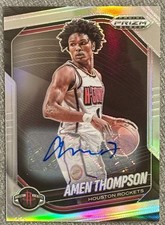 Amen Thompson AUTO SILVER prizm 2024-25 Panini Prizm Black SP Autograph Rockets 