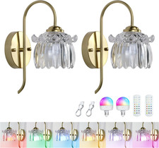 Vintage Battery Operated Wall Sconce, with Rechargeable Battery Powered Wall Lig