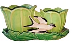Vintage McCoy Pottery Green Double Tulip White Swallow  Planter Mint