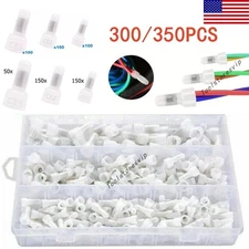 350PCS Closed End Crimp Cap Copper Core Nylon Wire Connectors 22-10AWG Terminals