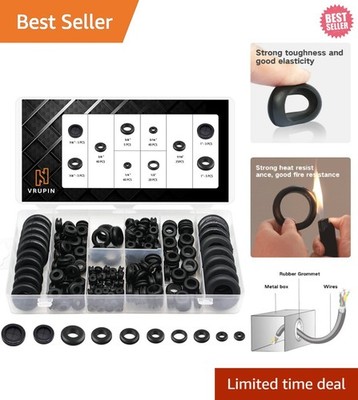 Complete 188 Pcs Rubber Grommet Assortment - Easy Installation for Any Project