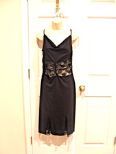 NWT $99 Carabella black lace inserts sheath dress made in USA size large 9-11