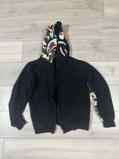 BAPE Shark Full Zip Hoodie Black/Camo Size M (Junior/Small Fit) read description