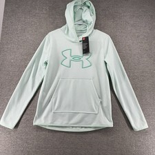 Under Armour Loose Fleece Hoodie Pullover Women Size XS Light MInt NEW