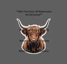 Highland Cow Sticker Waterproof Decal Animal Farm Farmhouse Livestock Gift NEW