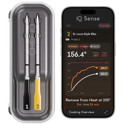 CHEF Iq Sense | Smart Wireless Meat Thermometer | 2 Ultra-Thin Probes | Wifi Unl