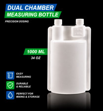 1000 ml Dual Chamber Measuring Dispensing Bottle -34 oz Precise Liquid Doser