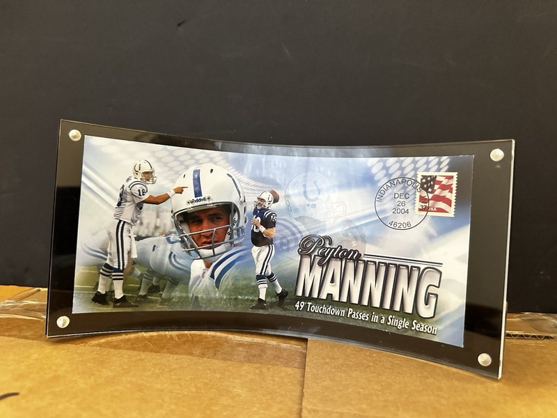 Peyton Manning Indianapolis Colts First Day Issue 12/26/04 Envelope Glass Frame