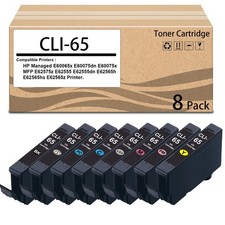 8 Pack CLI-65 Ink Cartridge Compatible for PIXMA PRO-200, PIXMA PRO-200S