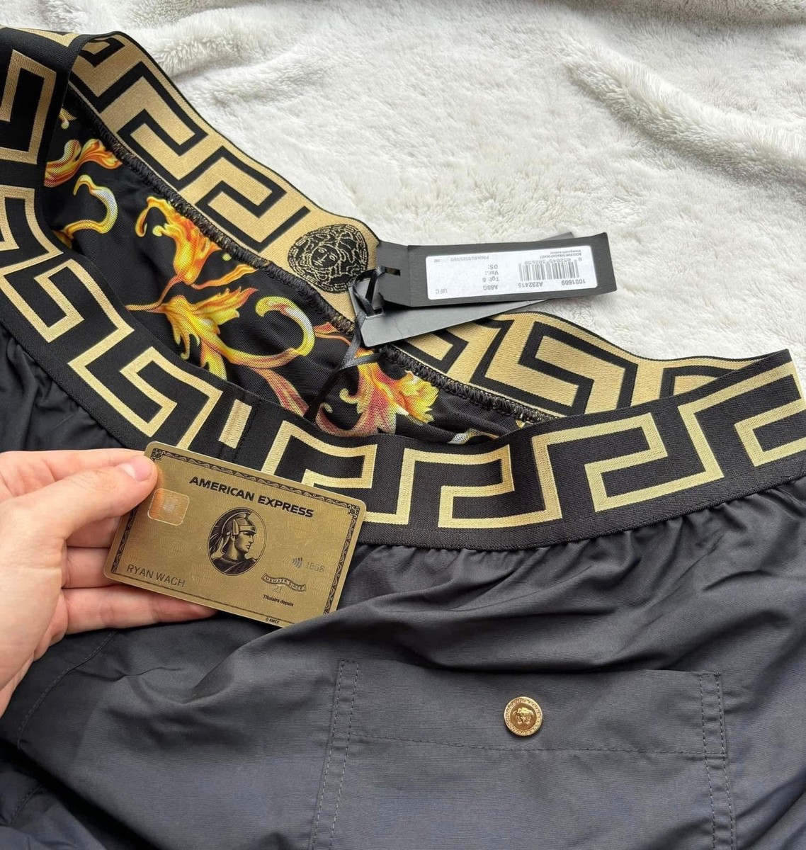 Versace Black / Gold Greca Medusa Swim Shorts - Authentic - Brand