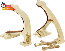 Allen Company Shotgun and Rifle Brass Wall Mount Hooks - Heavy-Duty Gun Rack - S