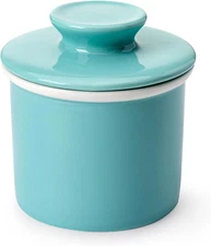 French Butter Dish with Lid - Butter Crock for Counter with Water Line for Sprea