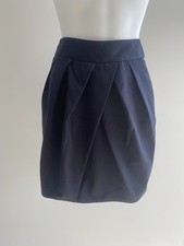 Mango Suit Pleated Skirt Navy EU 38 D 36 USA 6 Mex 5