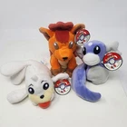 Vtg Applause 90s Pokemon Lot of 3 Plush Toys Seel #86, Vulpix #37, Dratini #147