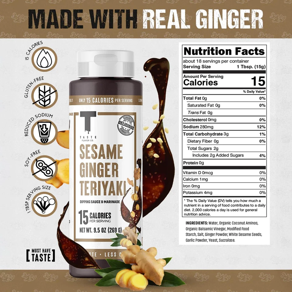 Salsa de ala y adobo, gran sabor, apta para ceto, salsa baja en calorías (sésamo Foto 2 de 4