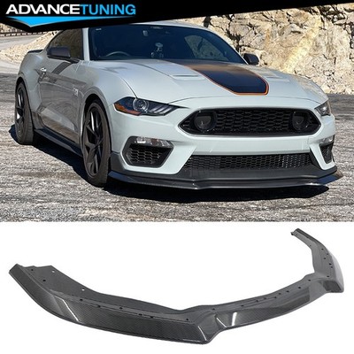For 21-23 Mustang Mach 1 Handling Package PP Front Bumper Lip Carbon Fiber Print