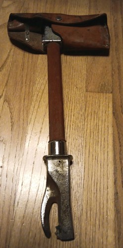 Antique Firefighters Paratech Pry-Axe w Cutting Claw, Extender & Sheath