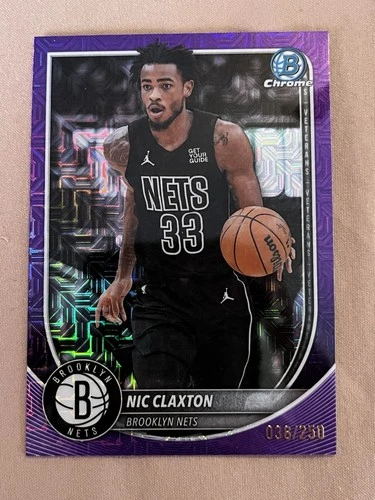 2025-26 Topps Bowman Chrome Nic Claxton #BCV-150 Purple Mojo 38/250 Nets