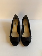 Nina Carolyn Black Peep Toe Pump Size 8 Prom Wedding Evening Dress Shoe