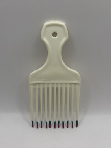 Pettine sollevatore vintage Color Dip HAIR PICK bianco 6” retrò anni 80 brevetto USA 4345608 - Foto 2 di 13
