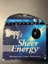 L'eggs Sheer Energy Control Top Leg Sheer Tights Size B JET BLACK