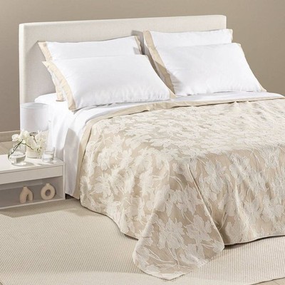 Caleffi Cala Luna: Natural Jacquard Summer Double Bedspread
