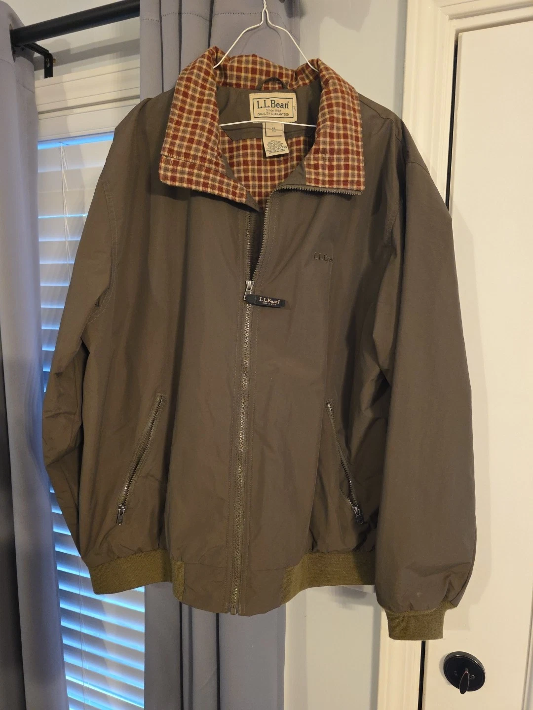 Vtg L.L. Bean Windbreaker Jacket Mens Size XL Brown Full Zip Outdoor Rain KC