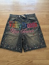 Valley Dreams Blue Denim Ice Cream Jorts Size 32 Waist Brand New Never Worn