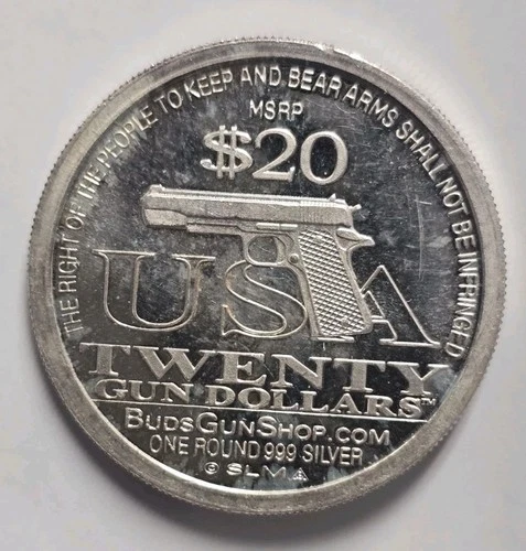 2009 Norfed Second Amendment BudsGunShop 1 Oz .999 Silver Round