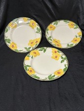 3 RARE Franciscan Dinner Plates. Meadow Rose Pattern. Hand Decorated.