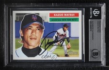 BAS 2005 Topps Heritage Kazuo Matsui #28 BGS Authentic Auto ow6