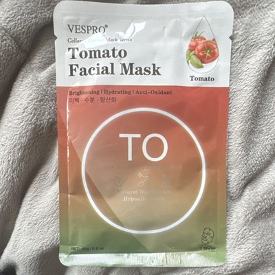 VESPRO Collagen Essence Tomato Mask Sheet Brightening Hydrating Anti-Oxidant 25g