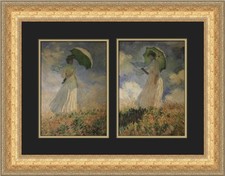 Claude Monet Woman with an Umbrella Right and Left Version Custom Framed Print