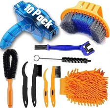 10pcs Bike Cleaning Kit w/ Chain Cleaner  Brushes for MTB, Road  BMX Bikes