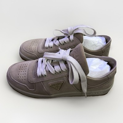 PRADA Suede Downtown Sneakers Ecru Size 37