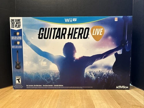 Nintendo Wii U Guitar Hero Live Game & Single Guitar Bundle NEW Open Box