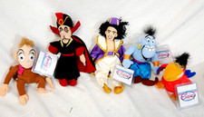 Walt Disney Store Bean Bag Plush Beanies Aladdin-Lago-Jafar-Genie-Abu