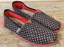 Toms Fleece Lined Slip Ons Polka Dots Glitter Pink Youth 4