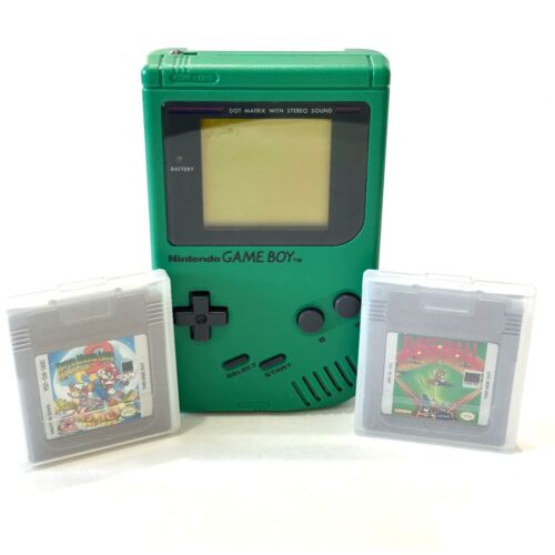 Original Nintendo Game Boy Console Green 1989 DMG-01 Tested & Works + 2 Games - Picture 1 of 12