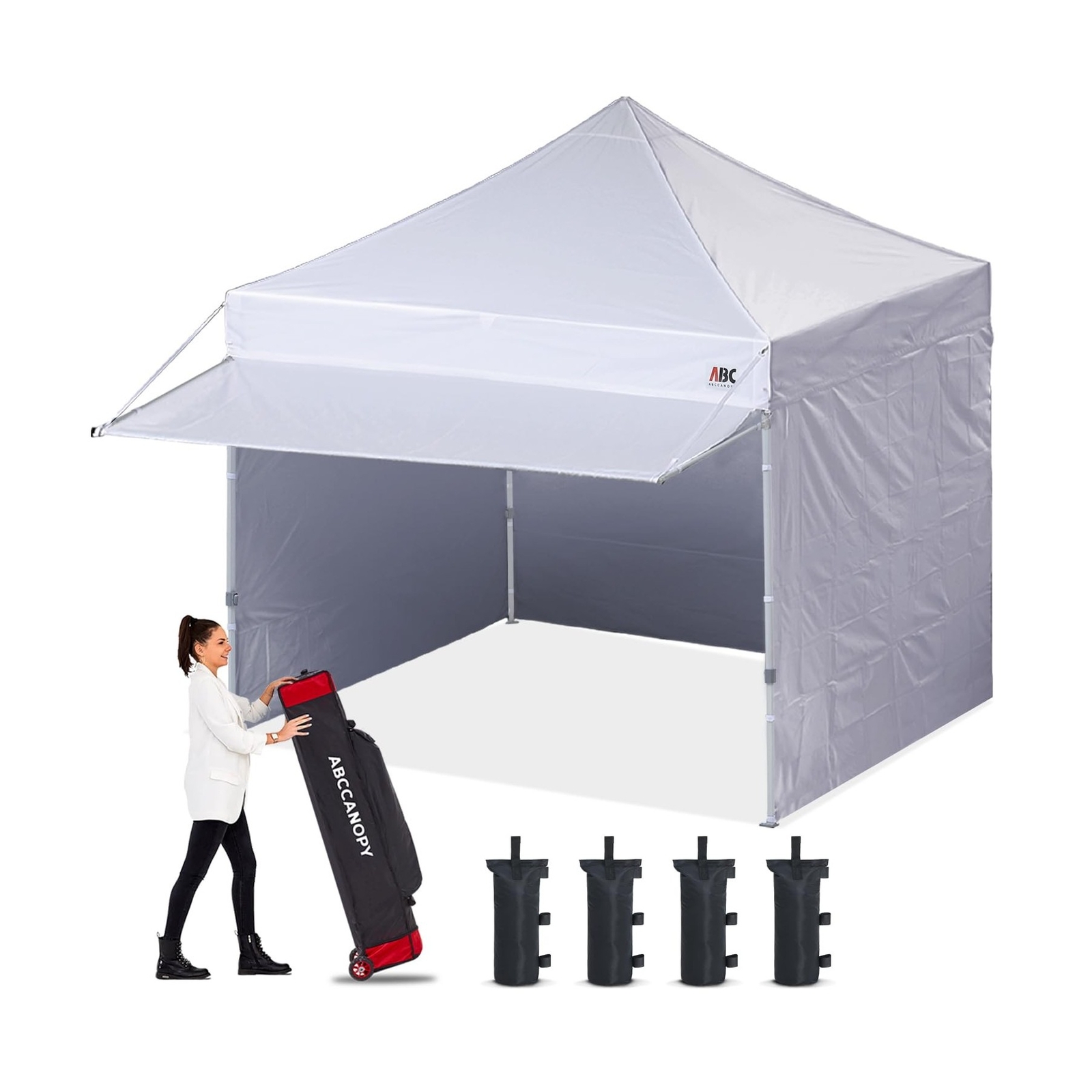 Pop Up Canopy Tent With Awning And Sidewalls 10x10 Market -series, ...