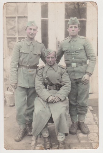 Affectionate Handsome Young Men Attractive Male Soldiers Military Uniform Photo