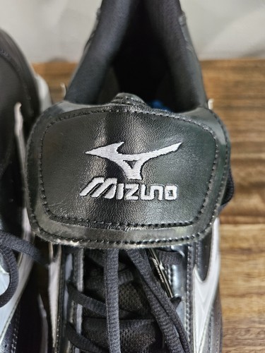 Mens Size 13 Nine Spike Classic Baseball Metal Cleats MIZUNO Black White New - Picture 5 of 13