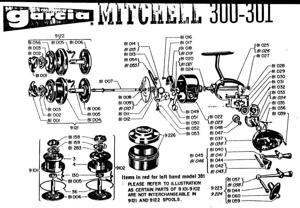 【美品】ミッチェル MITCHELL300 スペアスプール2個＆説明書付 garcia mitchell 300 parts products for sale | eBay