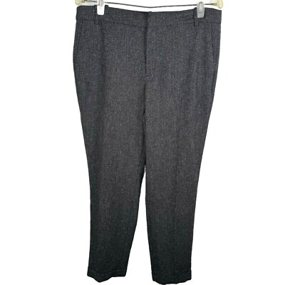 Zara Basic Dress Pants Women's Large L Brown Office Professional Cuffed Pantlegs