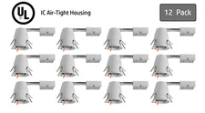 [12 Pack] 4" Inch Remodel Recessed Can Pot Light Housing - UL IC Air Tight LED