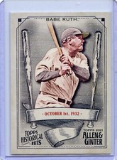  2021 Topps Allen and Ginter Historic Hits #HH-4 Babe Ruth